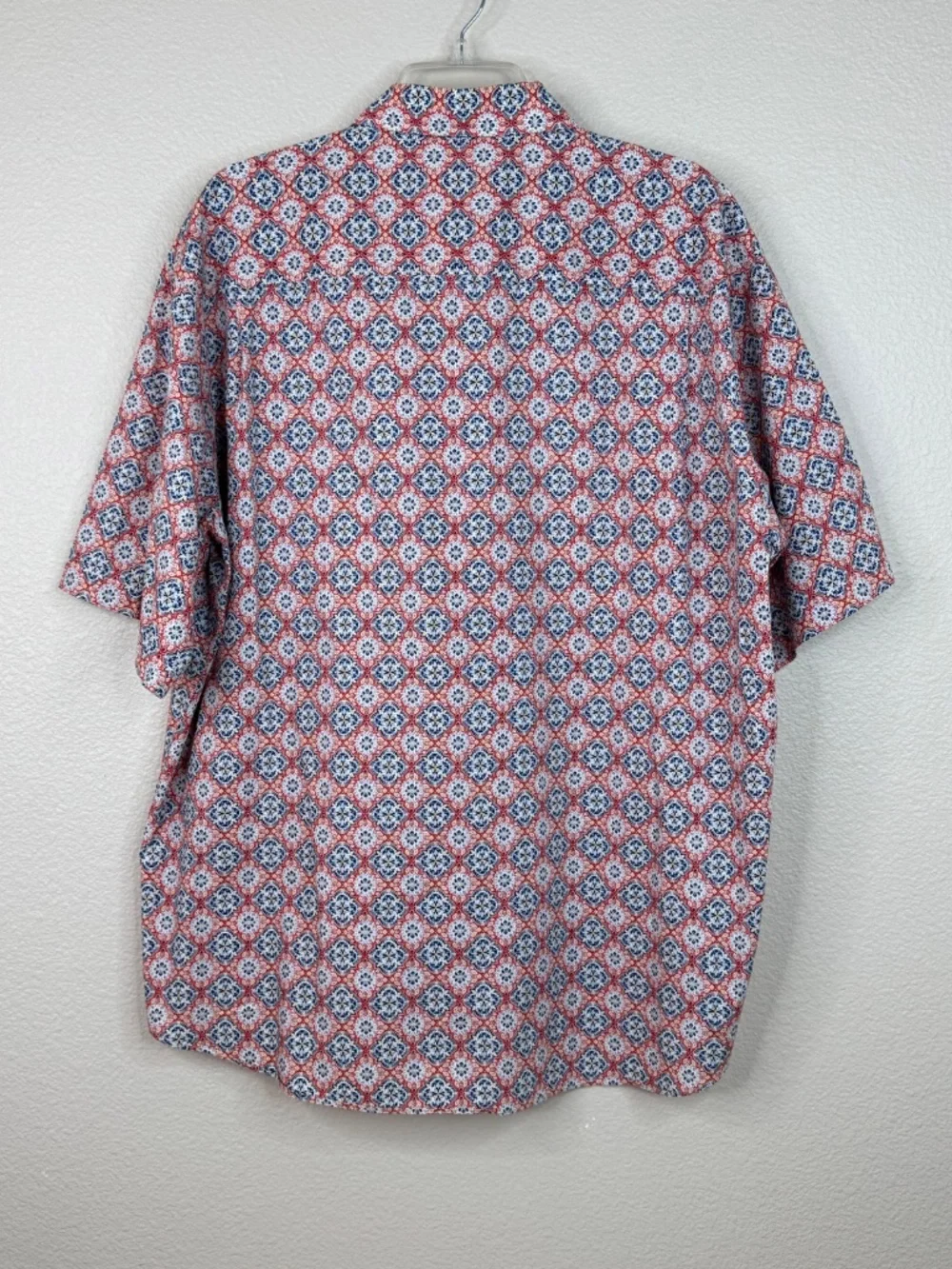 Alan Flusser XXL Shirt Short Sleeve Geometric Medallion Print 100% Cotton